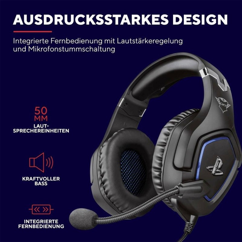 Trust GXT 488 Forze PS4 Headset Ledningsført Spil Sort